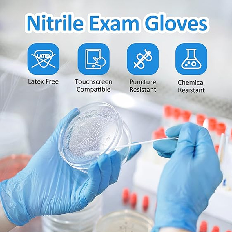 قفازات نيتريل زرقاء طبية، عبوة - مراجعة Exam Glove Nitrile وسعره