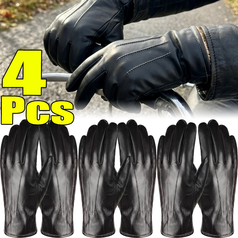 قفازات جلد PU حرارية للجنسين،  - مراجعة Leather Driving Glove وسعره